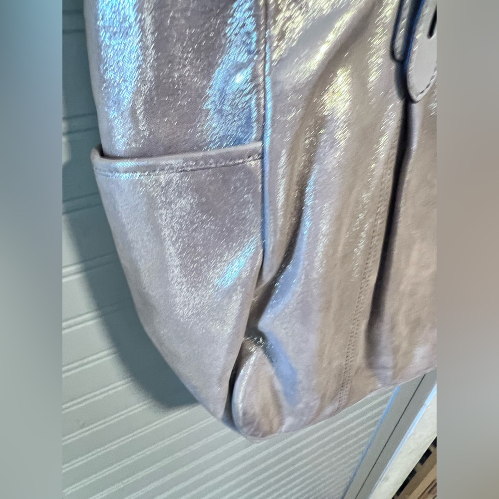 Coach-Hampton Metallic Pink/Beige Laguna Tote - Picture 9 of 16